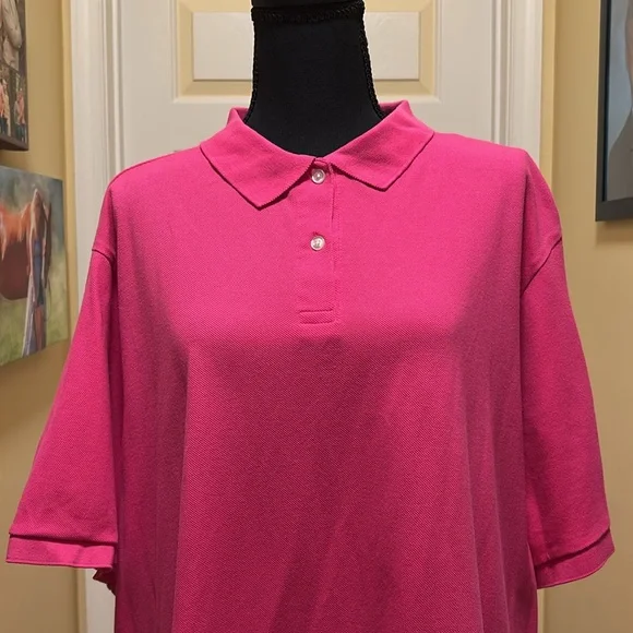 Lands' End Fuchsia Polo Shirt - Picture 2 of 5